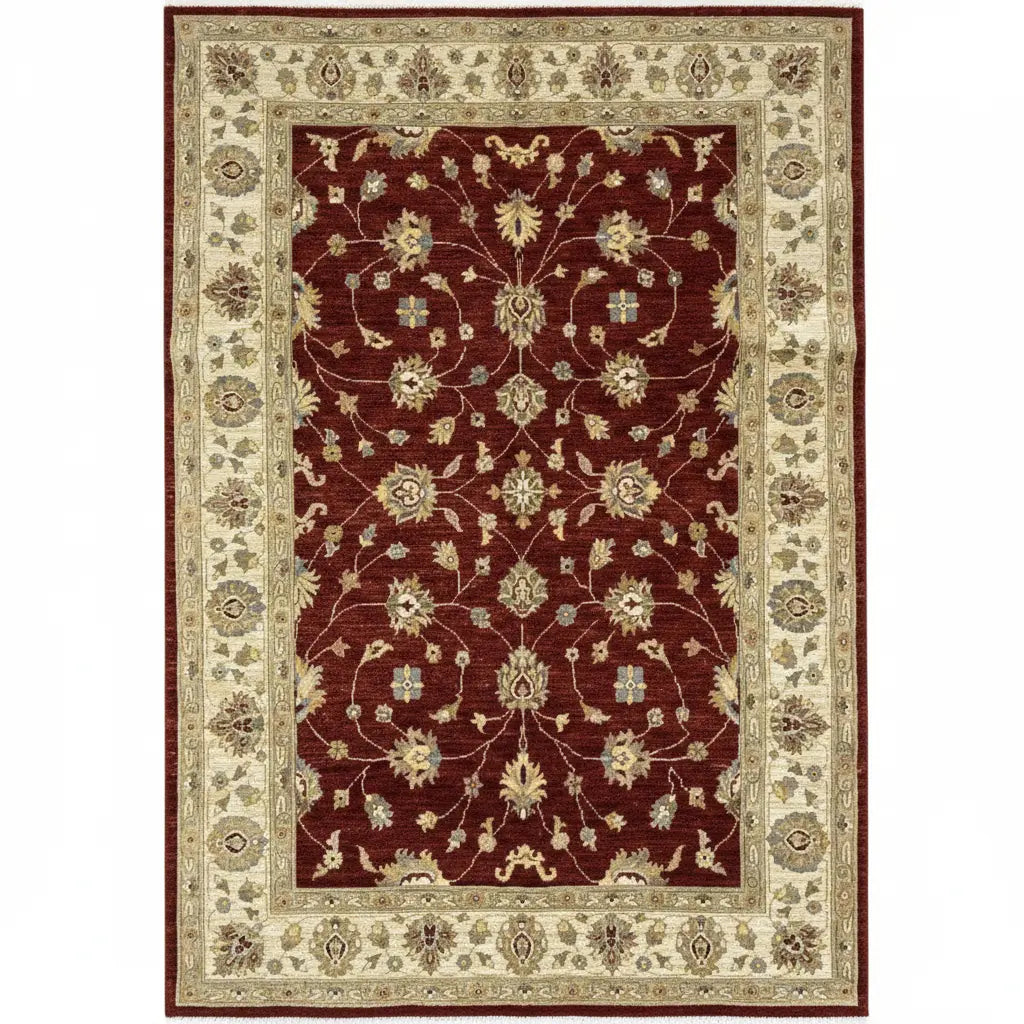 One Of The Kind Afghani Hand-Knotted Rug 5'7" x 7'11" zandirugs